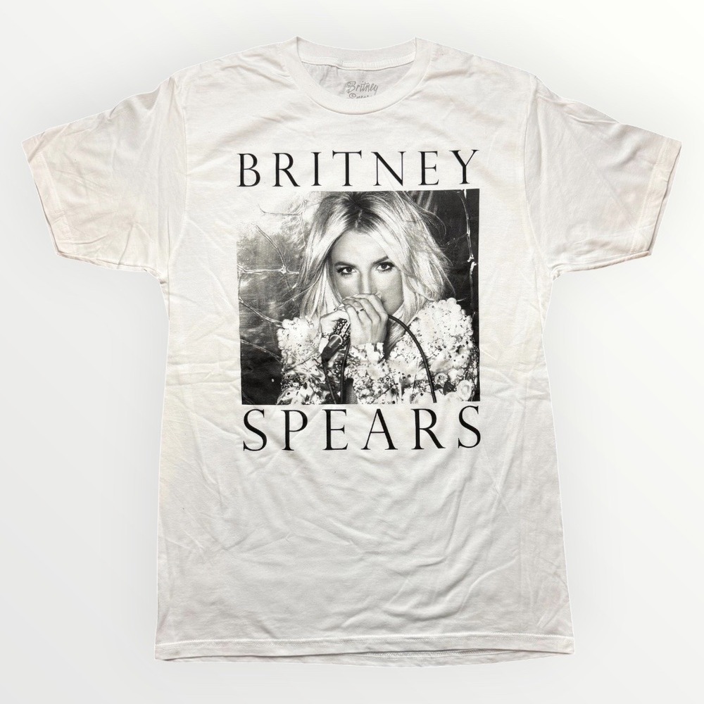 Britney Spears 2021 Official Graphic T-Shirt White Cotton Pop Music Tee Medium